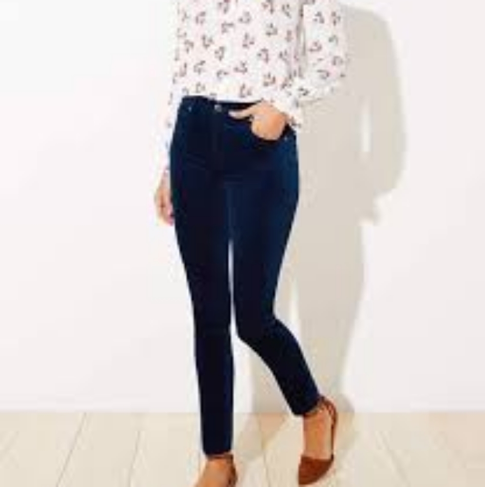 LOFT Plus - Velvet Skinny Pants - Majestic Navy - size 24